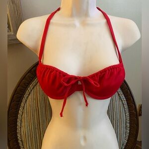 VENUS Vibrant Red Halter Tie Bikini Top